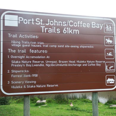 The information sign at Second Beach at the start of the hiking trail