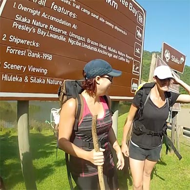 The info board near the start of the hiking trail